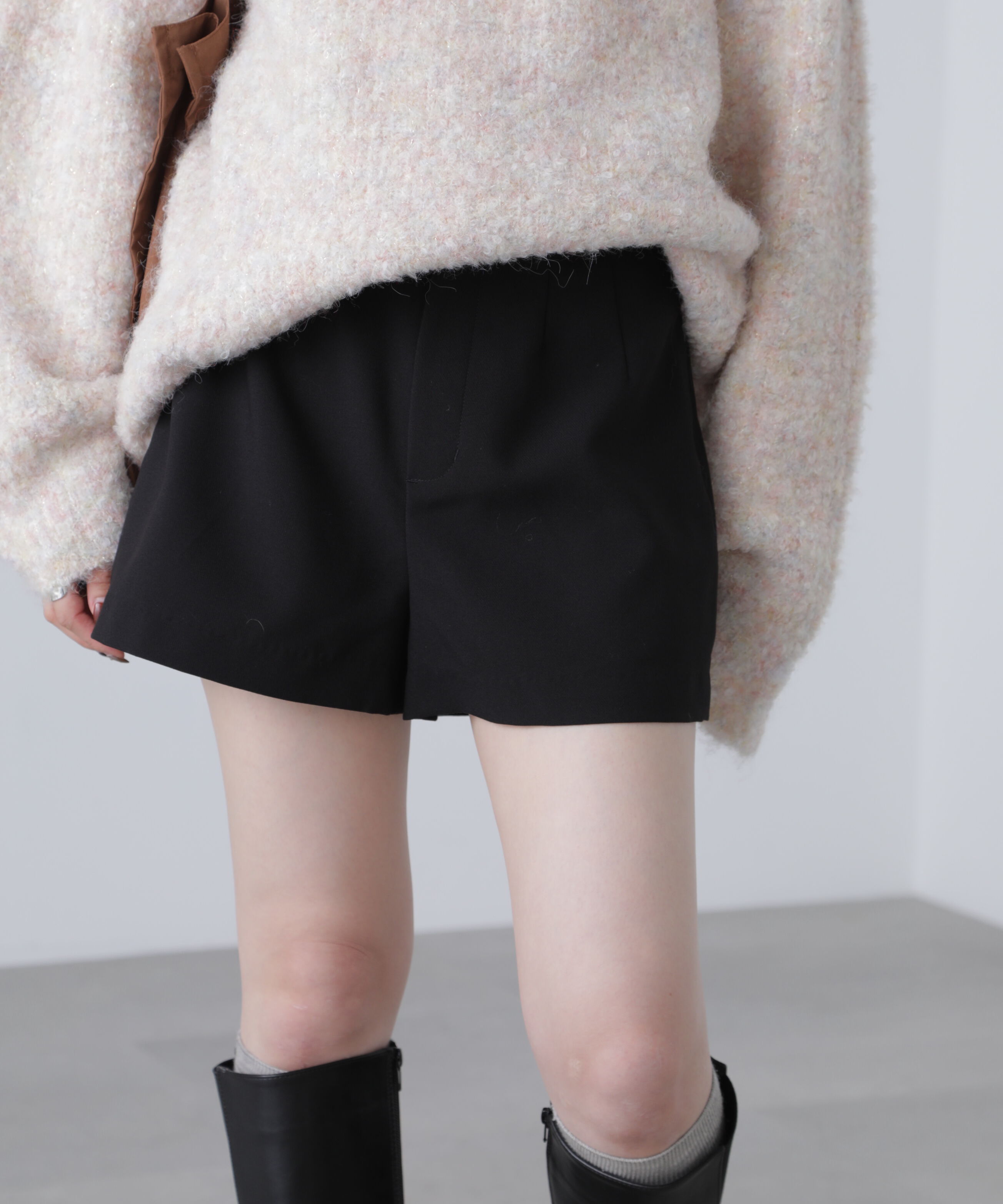  「ハイウエストショートパンツ」|その他|ブラック