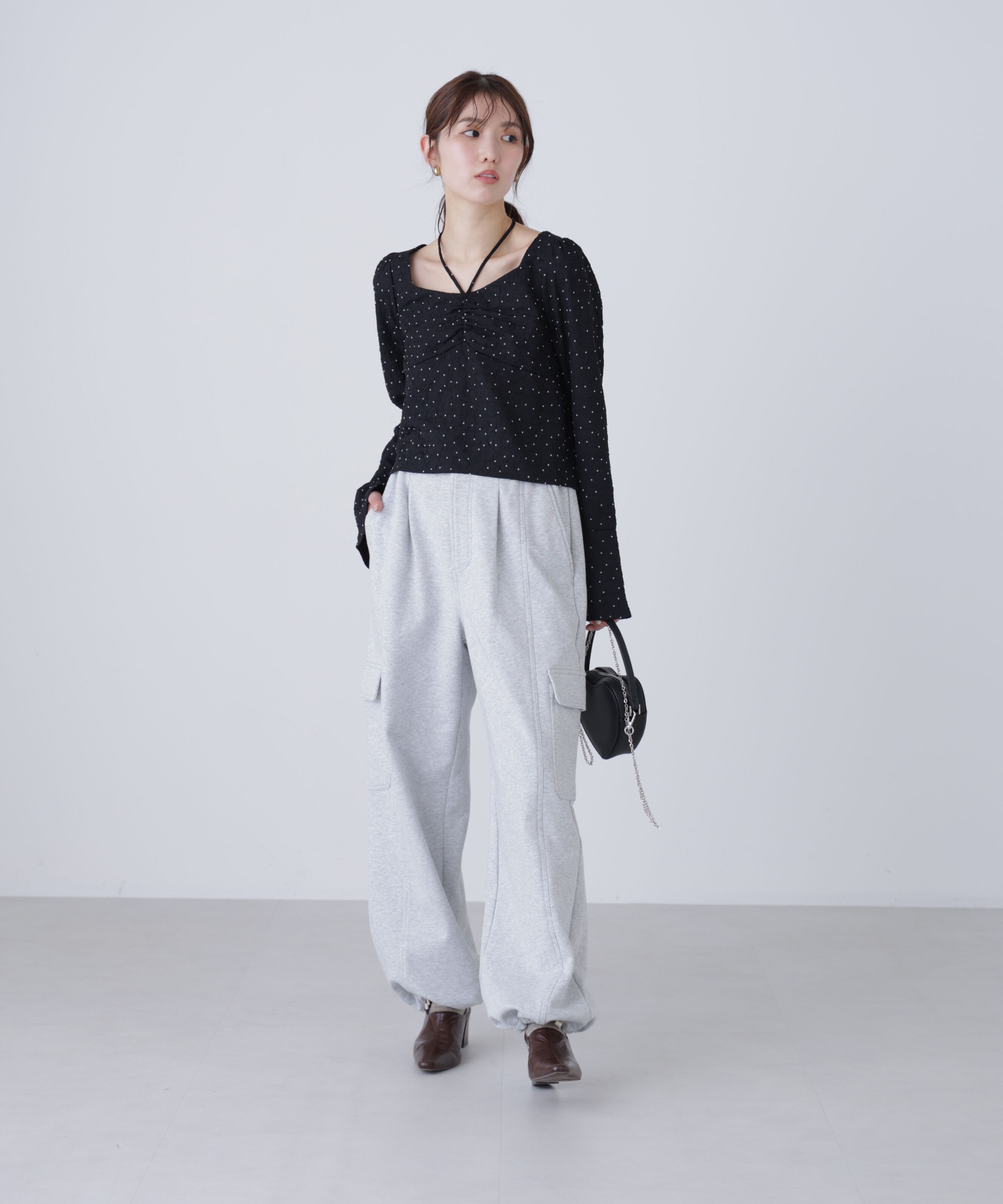  「フロントギャザーネックリボン付きブラウス」|シャツ・ブラウス|