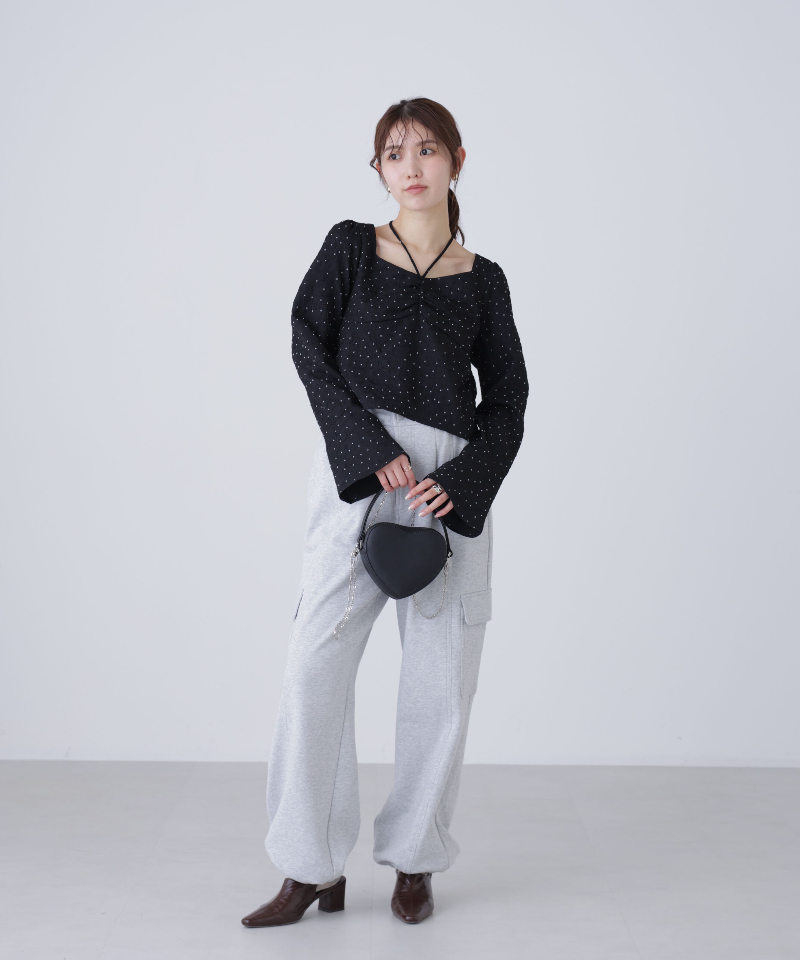  「フロントギャザーネックリボン付きブラウス」|シャツ・ブラウス|