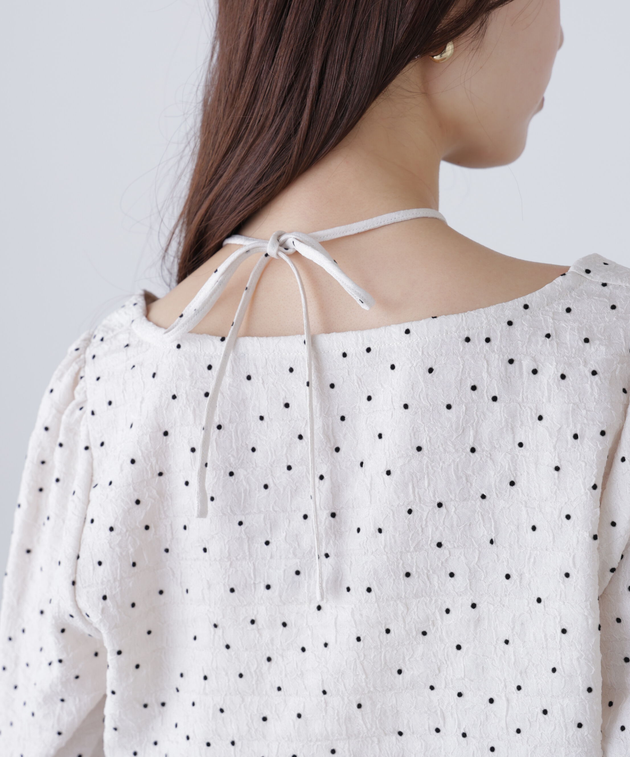  「フロントギャザーネックリボン付きブラウス」|シャツ・ブラウス|