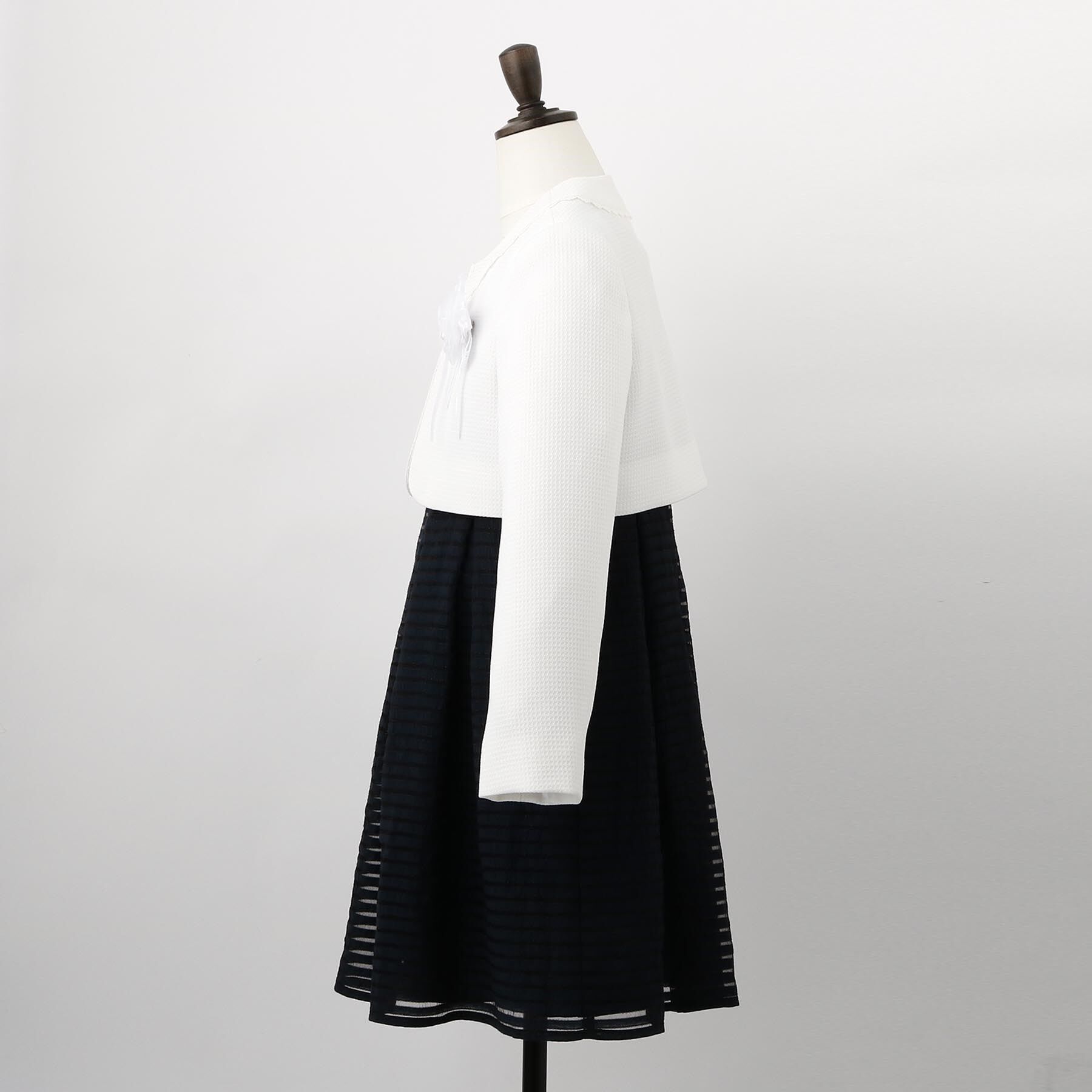 SHOO･LA･RUE「【110-130cm/3点セット/セレモニー/入卒】シアーボーダーワンピース」|その他|