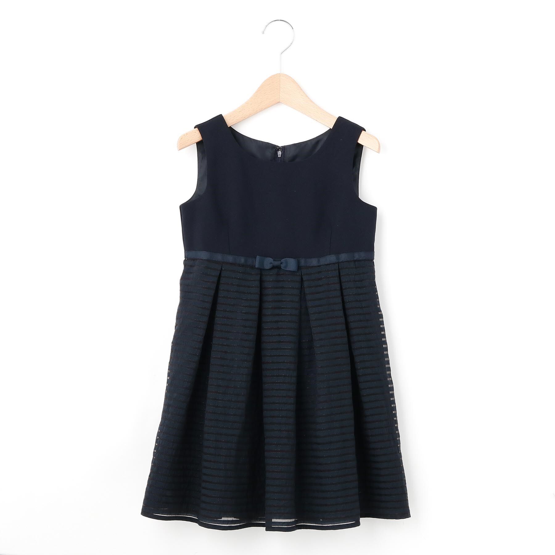 SHOO･LA･RUE「【110-130cm/3点セット/セレモニー/入卒】シアーボーダーワンピース」|その他|