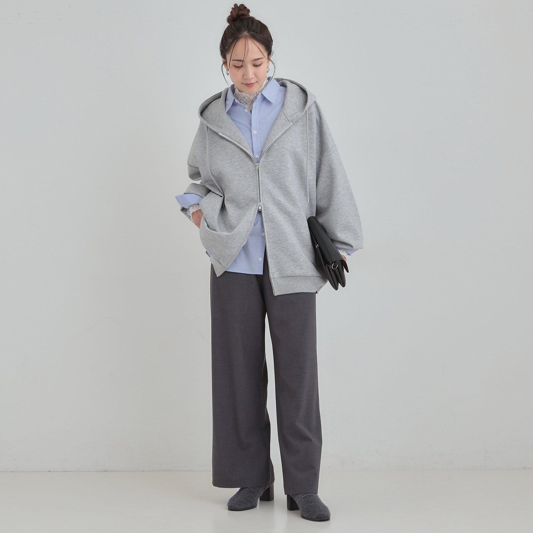 SHOO･LA･RUE「【セットアップ可/なめらかタッチ】オーバーサイズゆるパーカ」|パーカー|