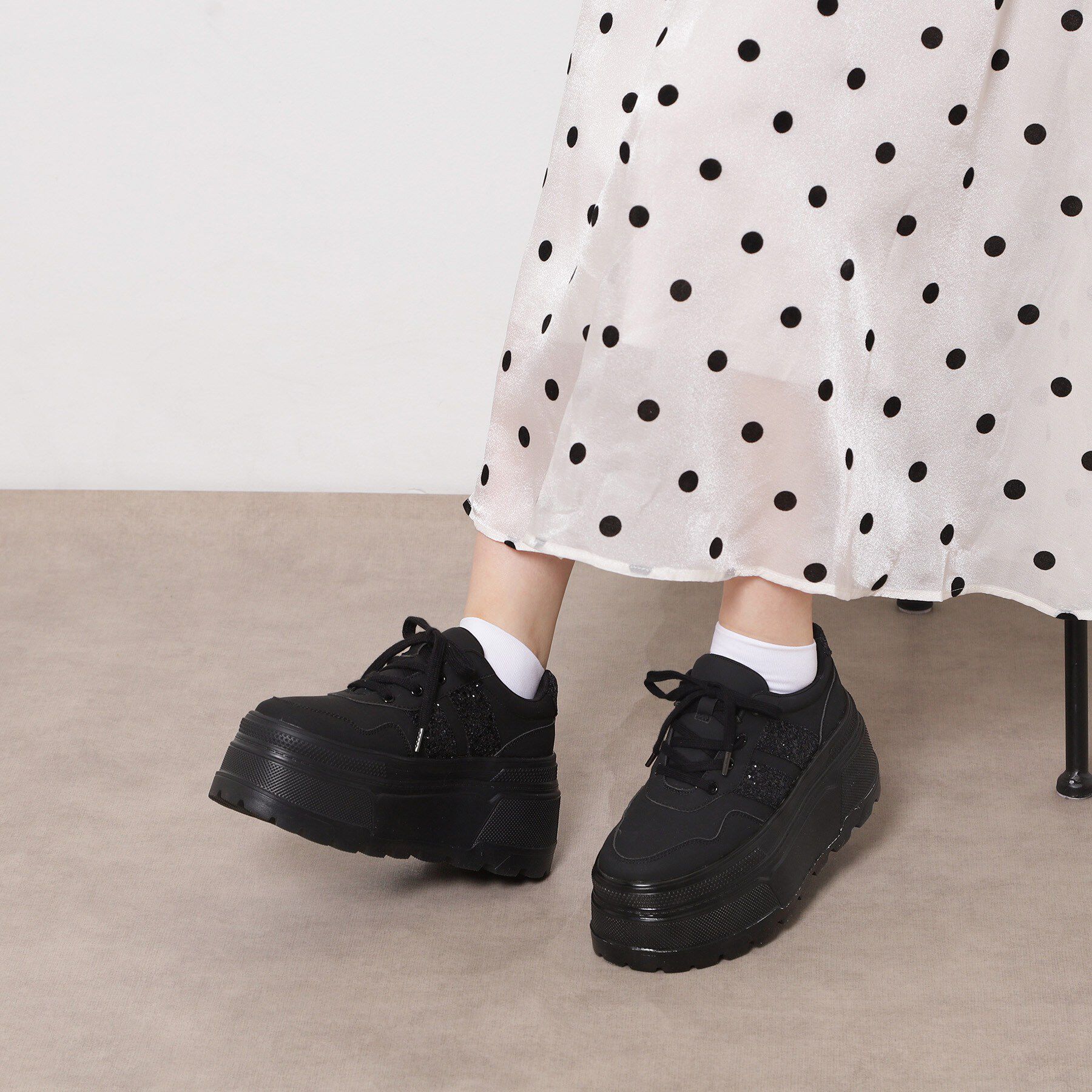 ESPERANZA「ラメライン厚底スニーカー」|スニーカー|