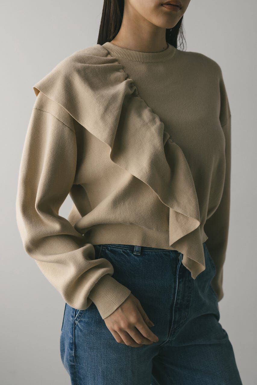 STYLEMIXER「アシンメトリーフリルニット」|ニット・セーター|