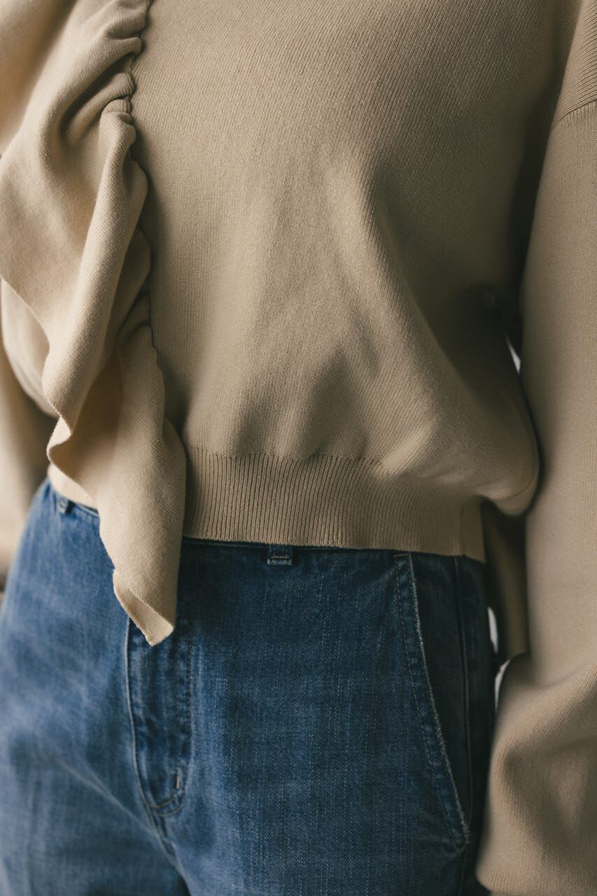 STYLEMIXER「アシンメトリーフリルニット」|ニット・セーター|