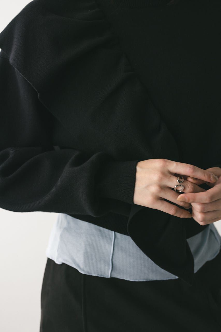 STYLEMIXER「アシンメトリーフリルニット」|ニット・セーター|