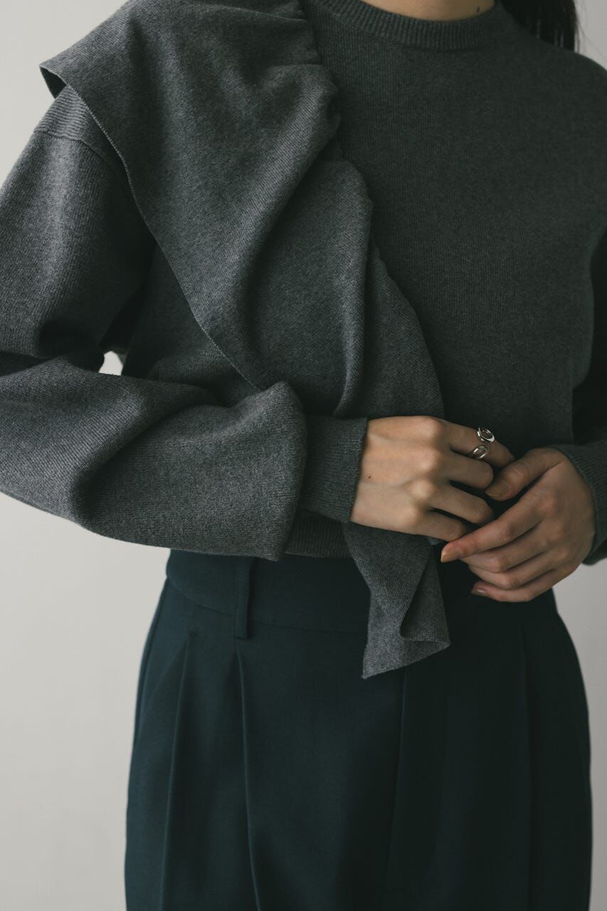 STYLEMIXER「アシンメトリーフリルニット」|ニット・セーター|