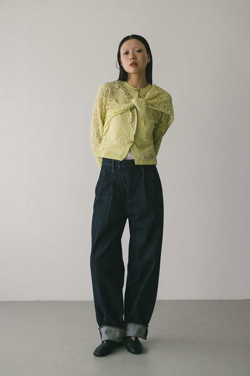 STYLEMIXER「ニュアンスレースニットカーデ」|ニット・セーター|L/GRN1