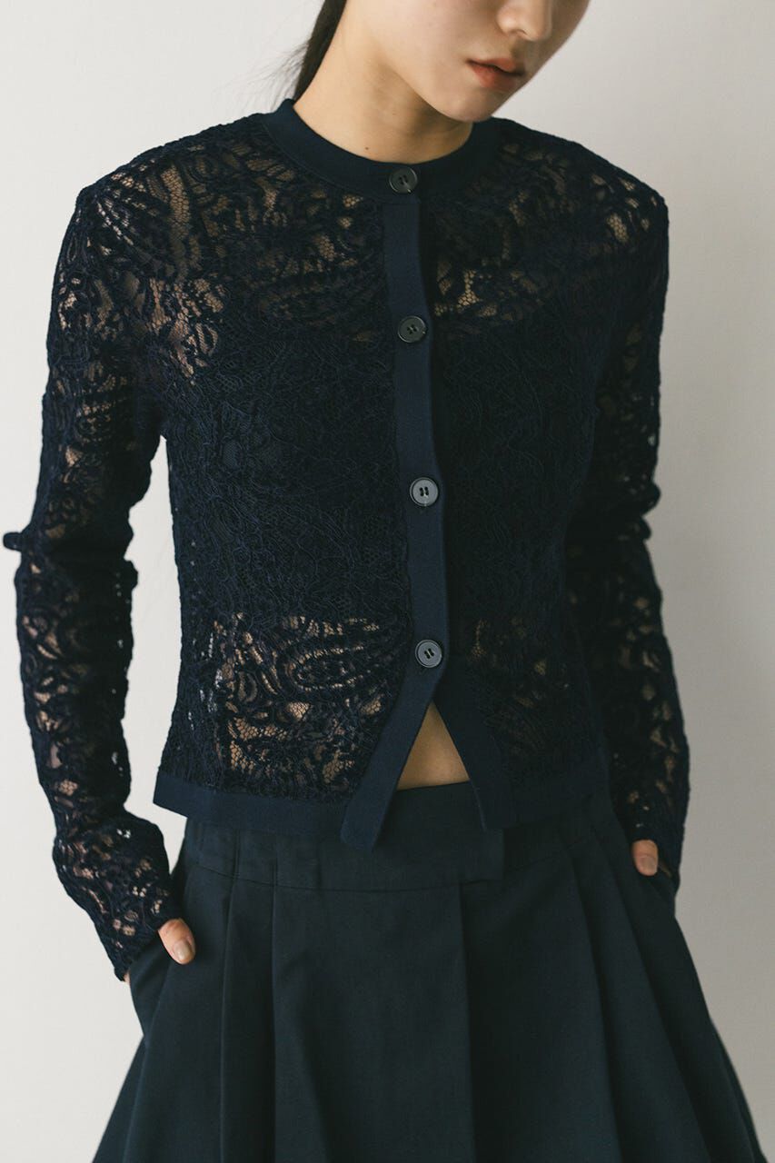 STYLEMIXER「ニュアンスレースニットカーデ」|ニット・セーター|NVY