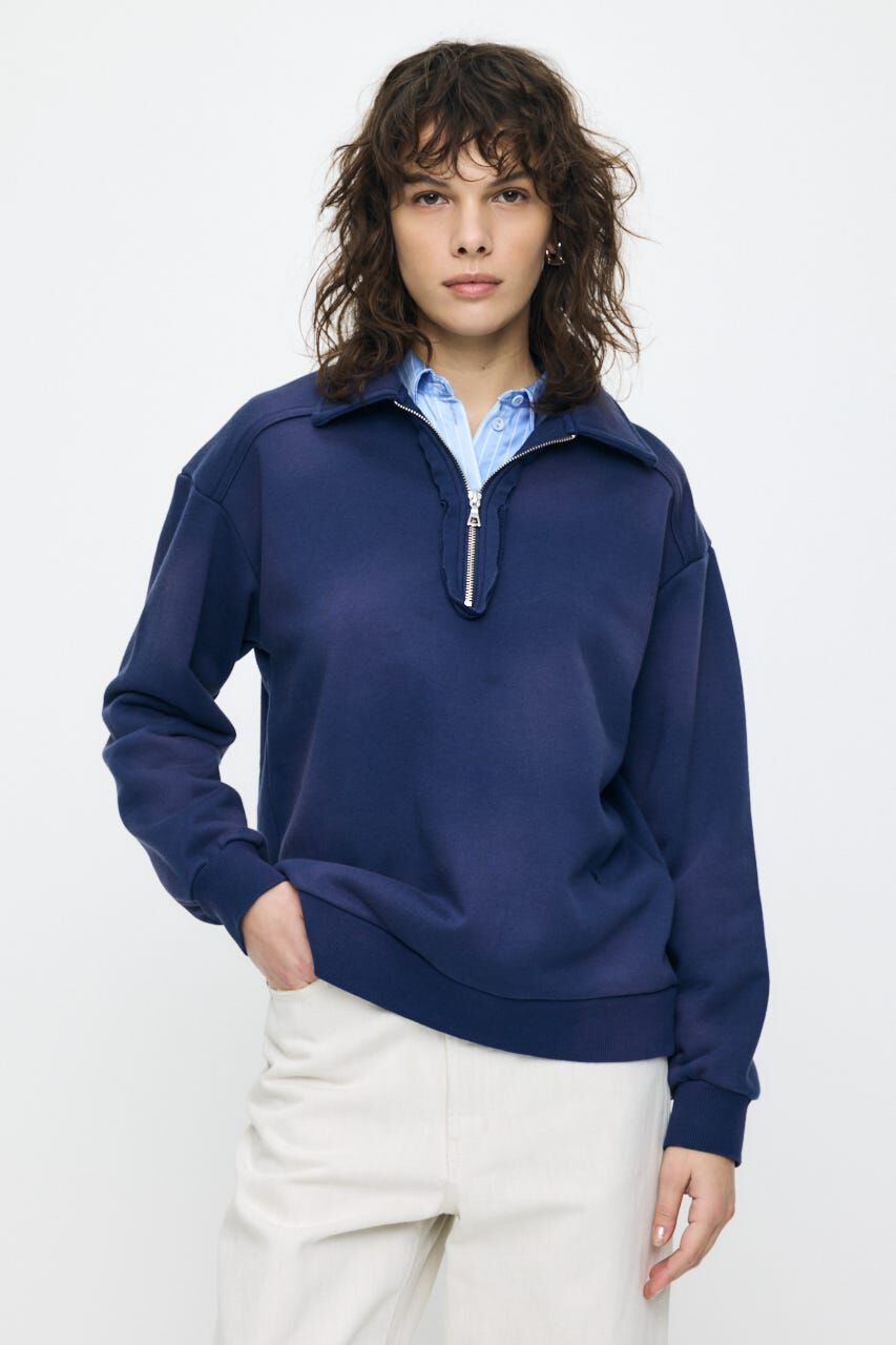 MOUSSY「HALF ZIP SWEAT POLO プルオーバー」|パーカー|NVY