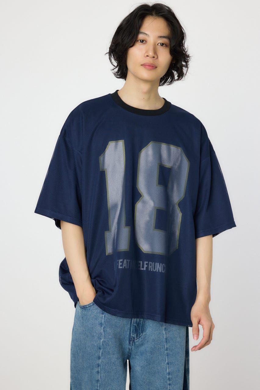 RODEO CROWNS「メッシュドッキンクナンバーTシャツ」|Tシャツ・カットソー|NVY