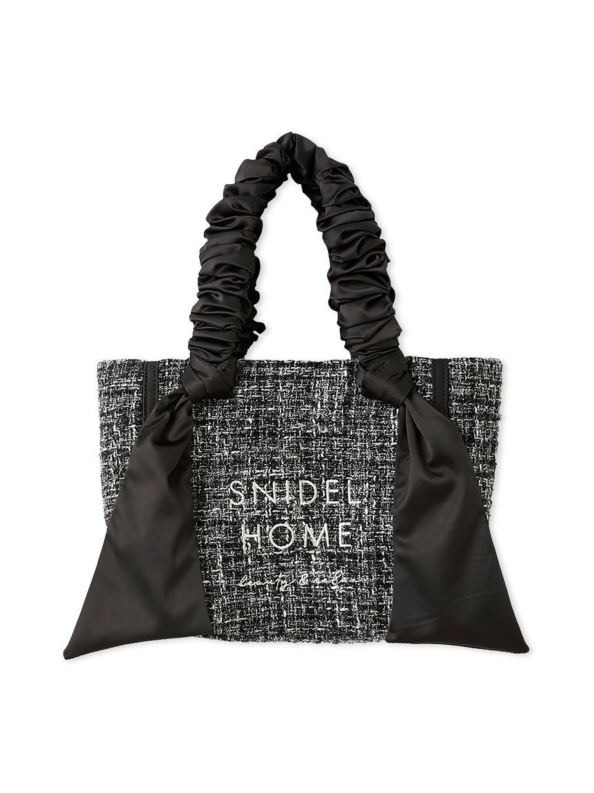 SNIDEL HOME「ツイードリボンバッグ」|ハンドバッグ|BLK