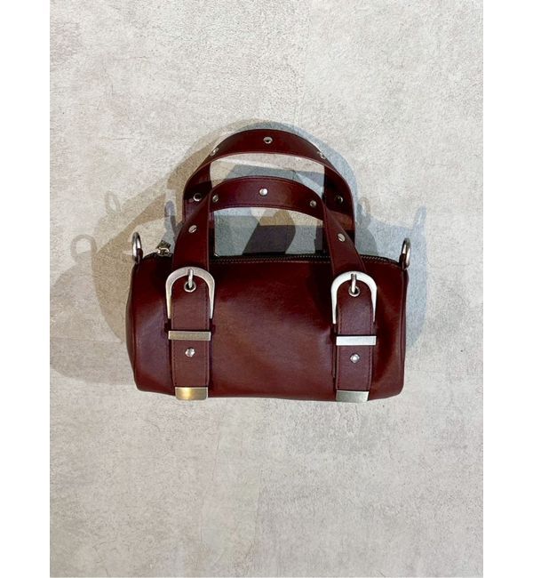 MURUA「スタッズドラムバッグ」|その他|ボルドー