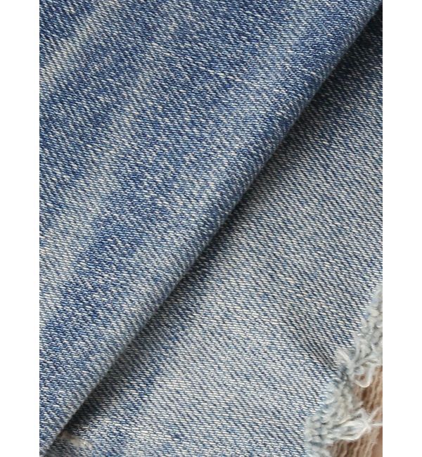 GYDA「ハイウエスト tear up damageストレートワイドデニムパンツ」|デニム|