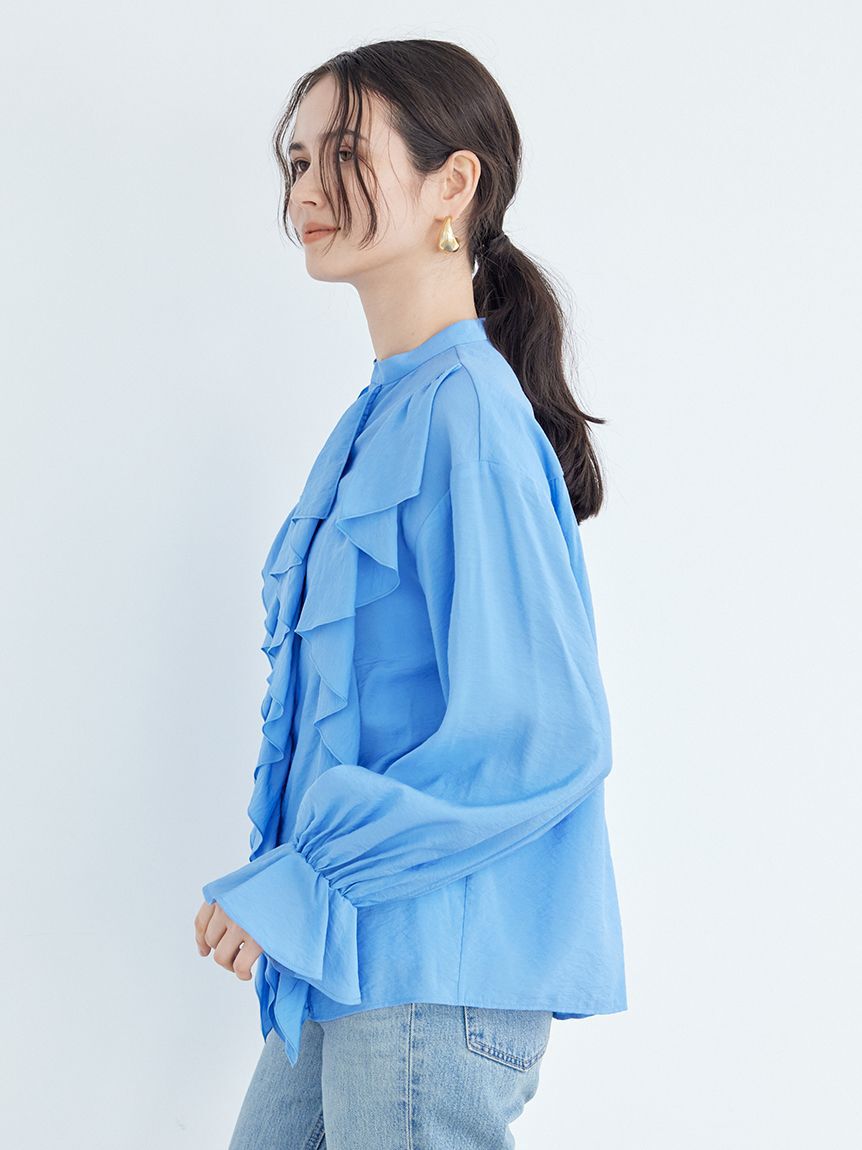 Mila Owen「フレアスリーブスキッパーラッフルブラウス」|シャツ・ブラウス|