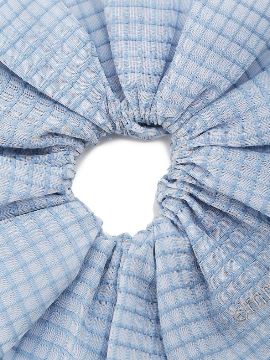 emmi atelier「チェックオーガンジーシュシュ」|ヘアバンド|