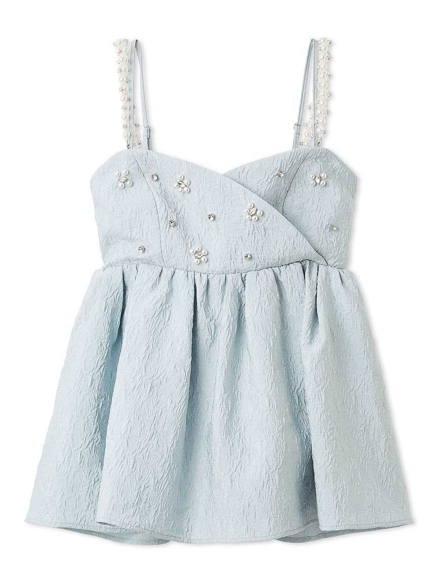 LILY BROWN「[L.B CANDY STOCK]ビッグリボンビジューペプラムトップス」|キャミソール|