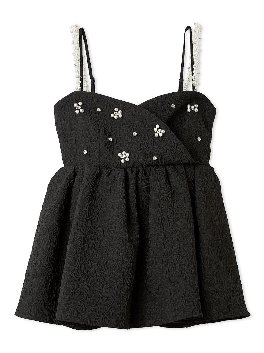 LILY BROWN「[L.B CANDY STOCK]ビッグリボンビジューペプラムトップス」|キャミソール|