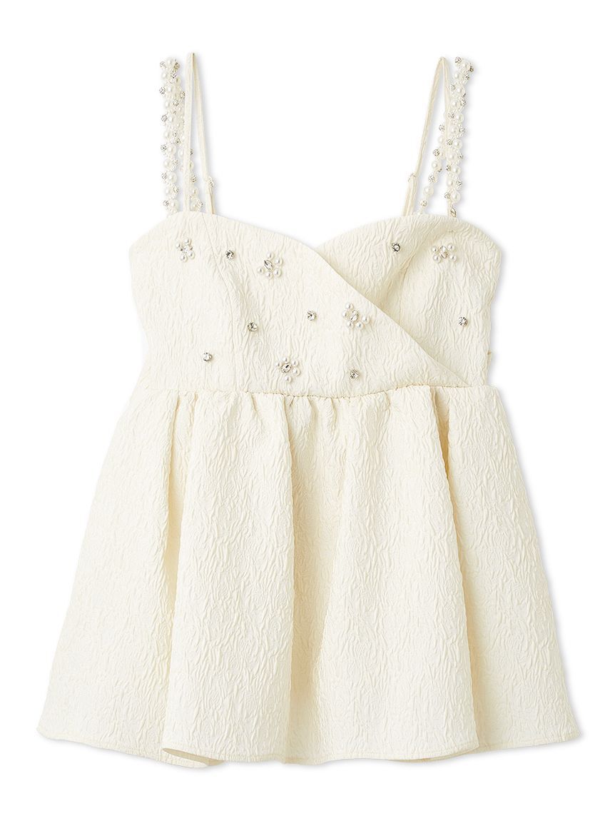 LILY BROWN「[L.B CANDY STOCK]ビッグリボンビジューペプラムトップス」|キャミソール|