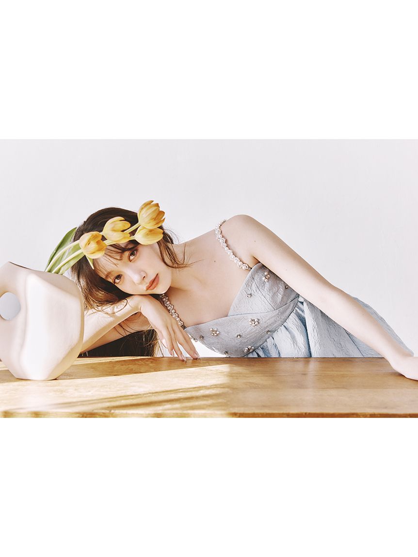 LILY BROWN「[L.B CANDY STOCK]ビッグリボンビジューペプラムトップス」|キャミソール|