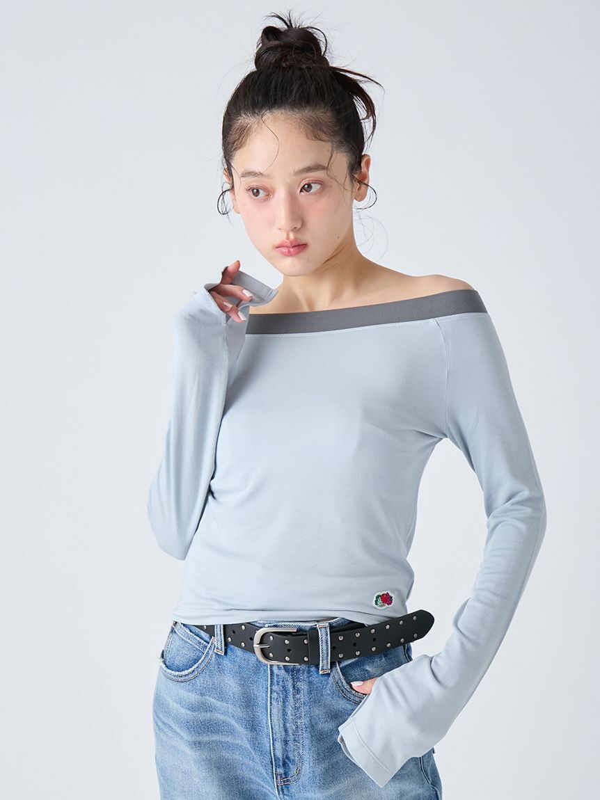 LILY BROWN Lingerie「【LILY BROWN Lingerie&times;FRUIT OF THE LOOM】2wayオフショルダートップス」|Tシャツ・カットソー|