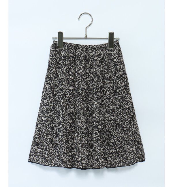 ikka kids「【キッズ】花柄シフォン消しプリーツスカート（100~160cm）」|スカート|ブラック