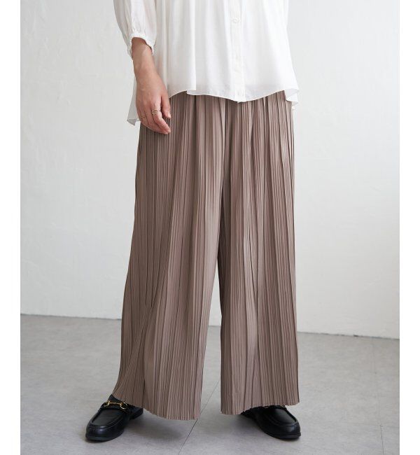 ikka「さらっとプリーツワイドパンツ」|その他|