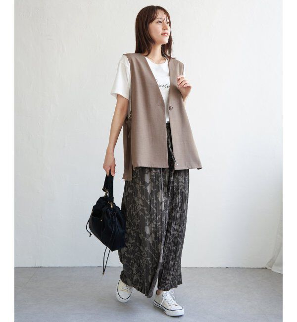 ikka「さらっとプリーツワイドパンツ」|その他|