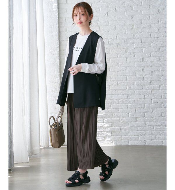 ikka「さらっとプリーツワイドパンツ」|その他|