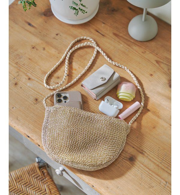 Lbc with Life「ラメこま編みミニショルダーバッグ」|その他|ゴールド