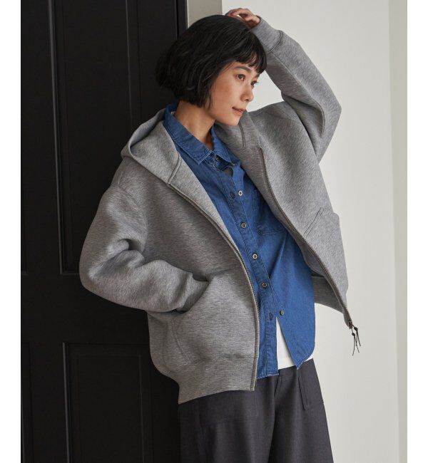 Lbc with Life「ポンチダブルジップビッグパーカー」|カーディガン|グレー