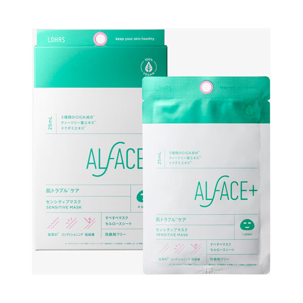 ALFACE＋（オルフェス）「ALFACE+(オルフェス) センシティブマスク すべすべマスク (25ml&times;4枚入りBOX)」|フェイスマスク・パック|