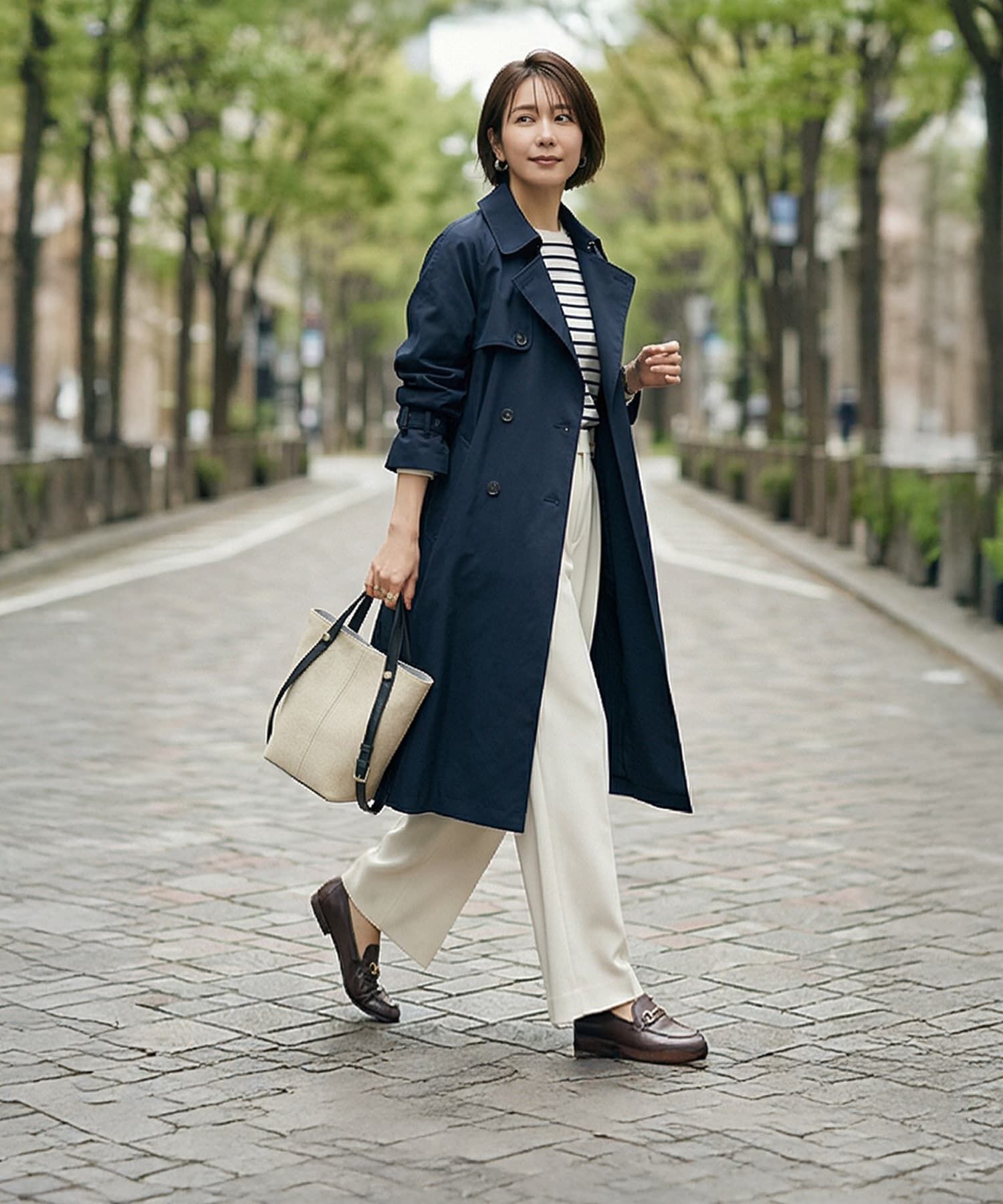 STYLE DELI「【DELI by】縦ラインキャンバス&times;リアルレザーバケットトート」|ショルダー・メッセンジャー|