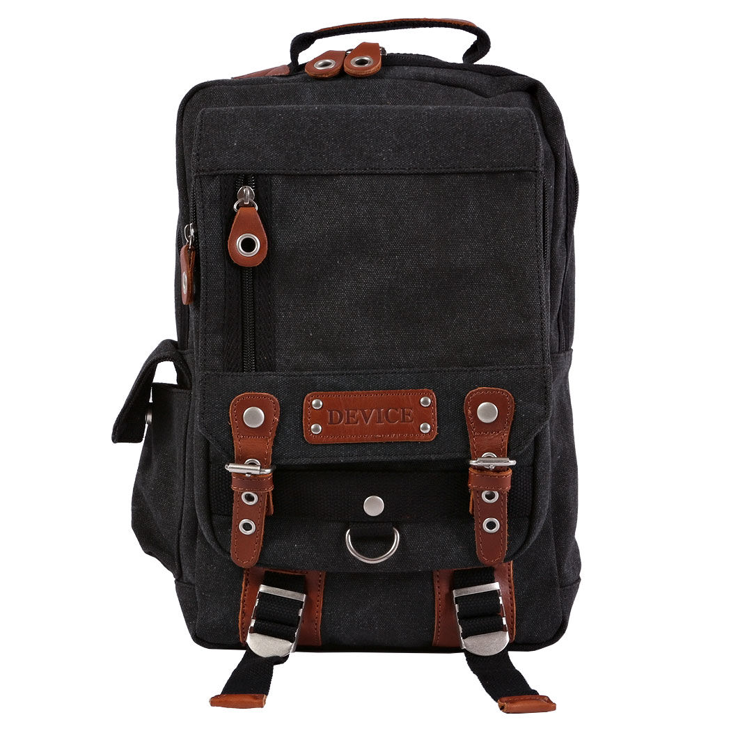 BACKYARD FAMILY「★A4収納可能!丈夫な綿素材で機能的・大容量★ Device レディース 大きい 定番」|ショルダー・メッセンジャー|ブラック1