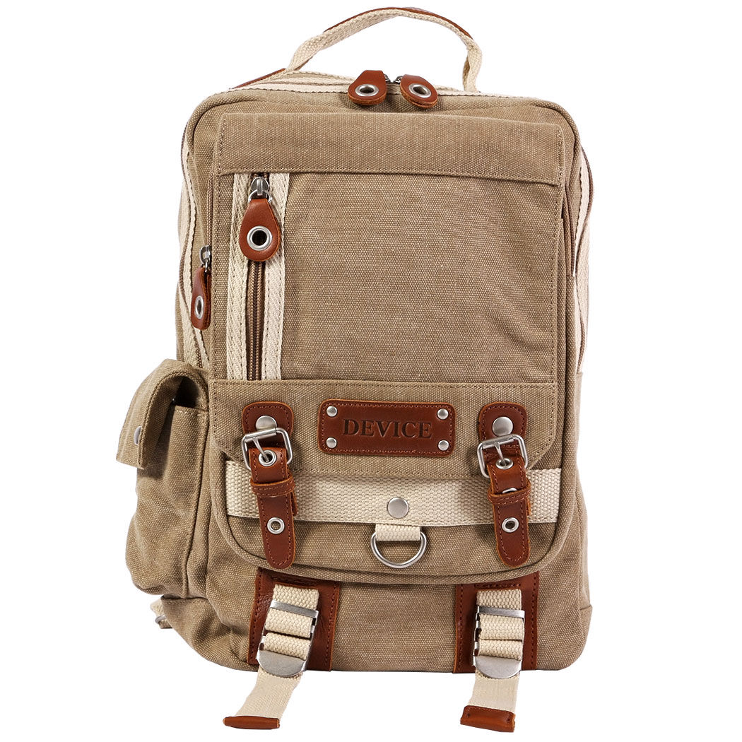 BACKYARD FAMILY「★A4収納可能!丈夫な綿素材で機能的・大容量★ Device レディース 大きい 定番」|ショルダー・メッセンジャー|ベージュ1