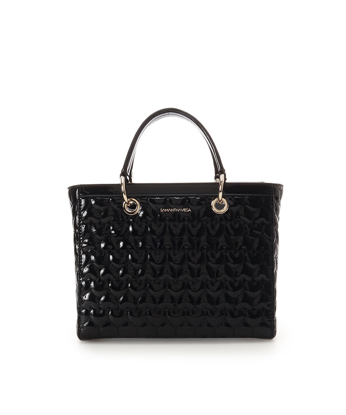 Samantha Vega「エターナルハートキルトハンドバッグ」|ハンドバッグ|ブラック