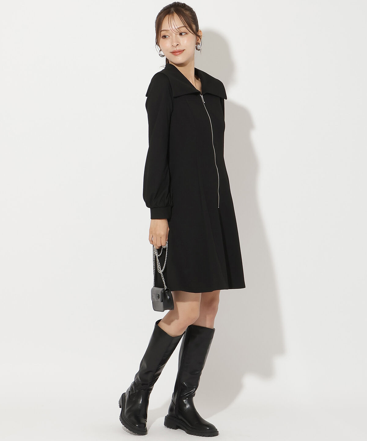 アンドクチュール「センターZIPミニワンピース」|ワンピース|