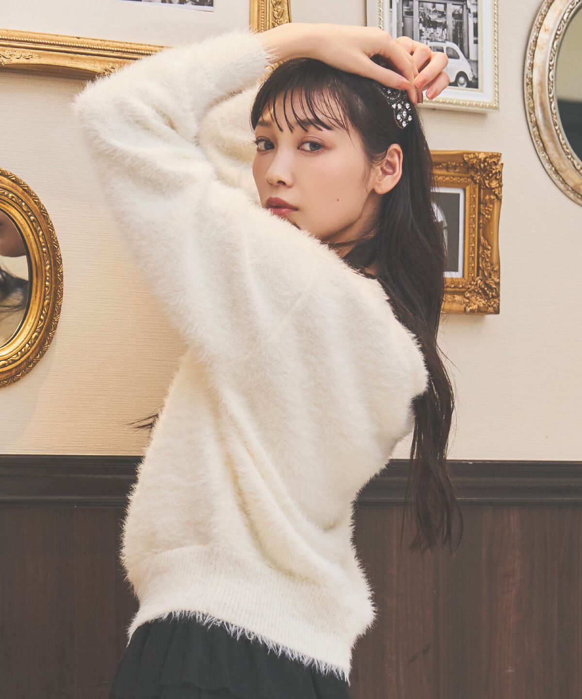 アンドクチュール「前後２WAYシャギーニットプルオーバー」|ニット・セーター|