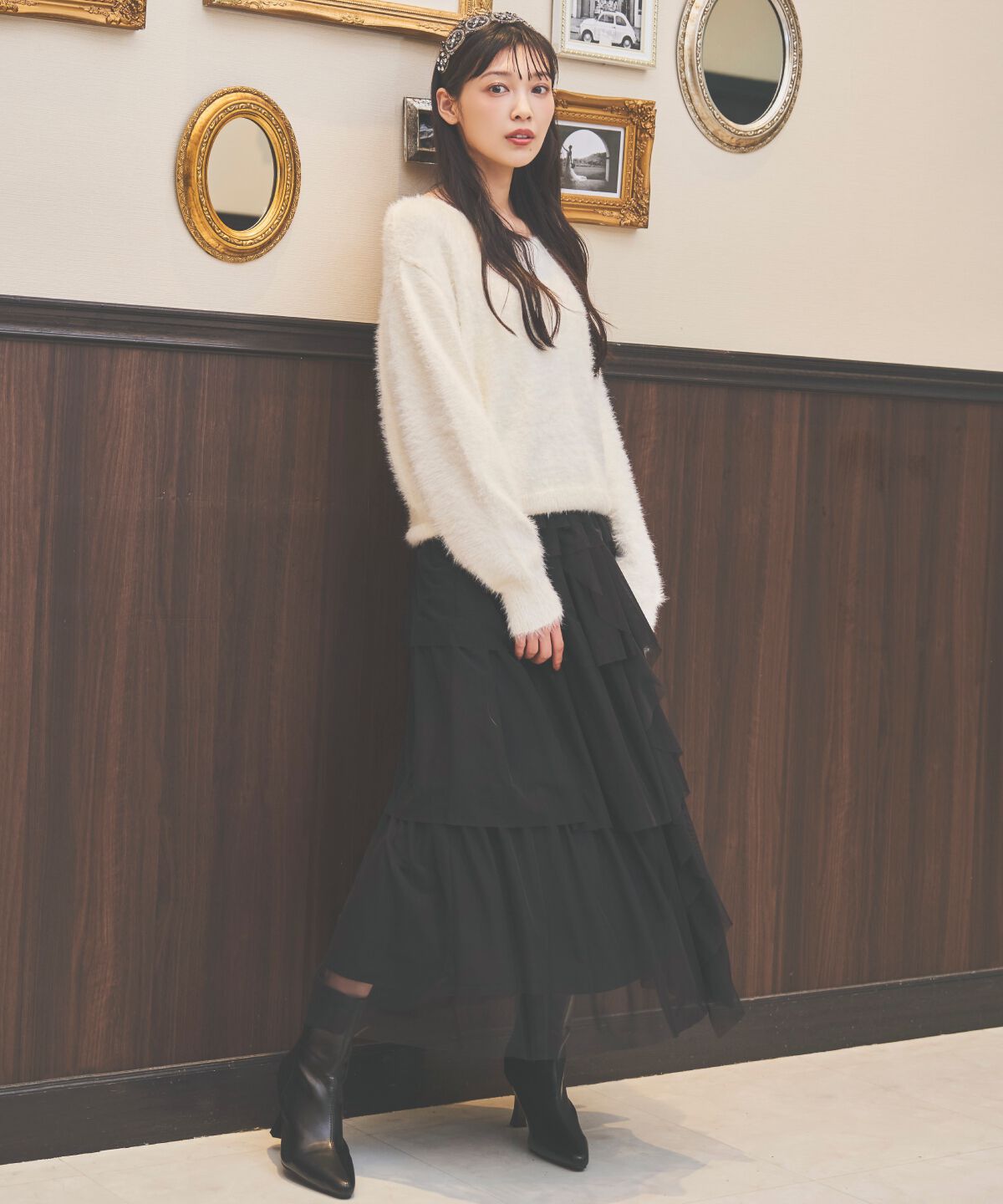 アンドクチュール「前後２WAYシャギーニットプルオーバー」|ニット・セーター|