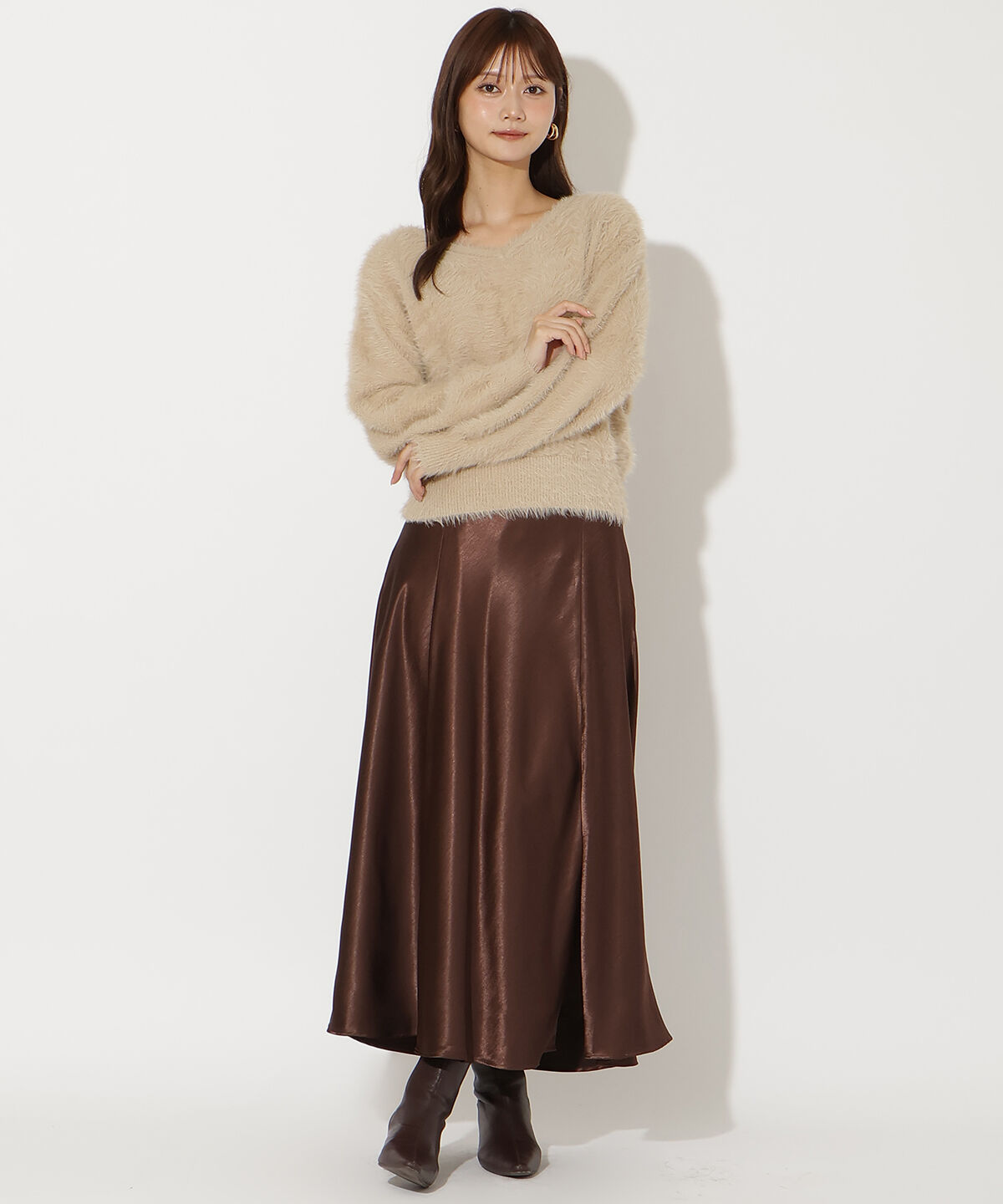 アンドクチュール「前後２WAYシャギーニットプルオーバー」|ニット・セーター|