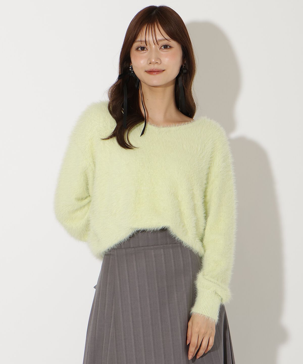 アンドクチュール「前後２WAYシャギーニットプルオーバー」|ニット・セーター|ミント