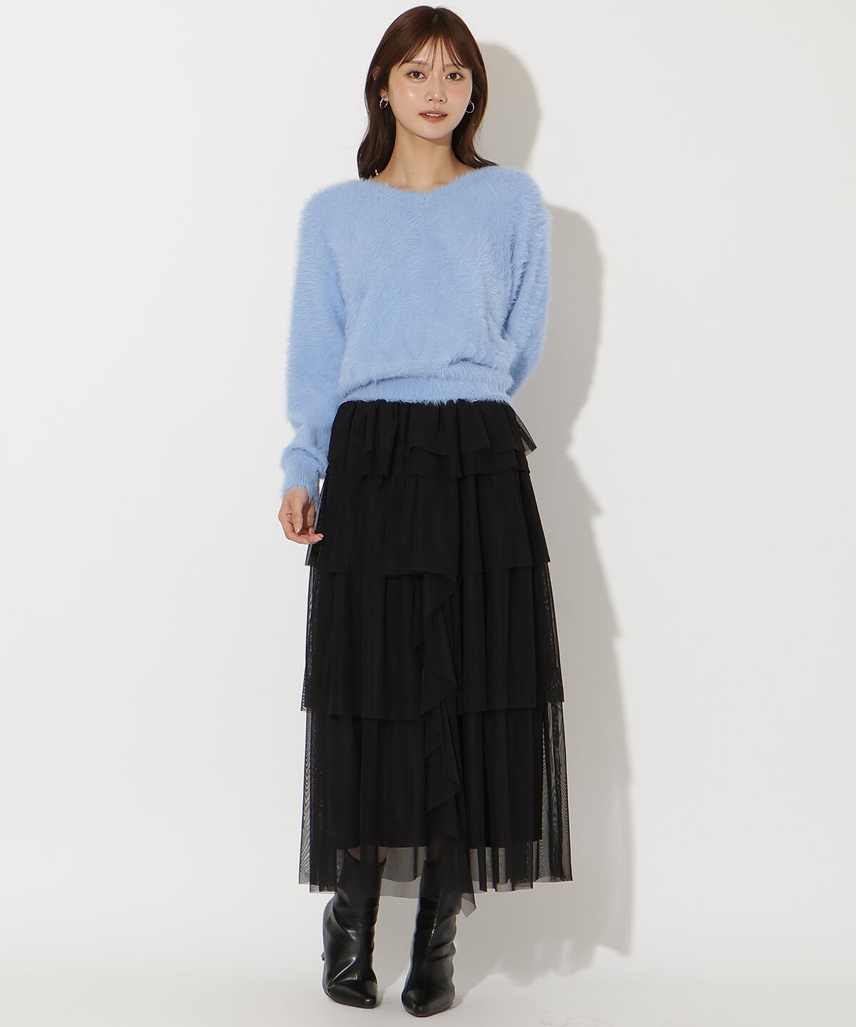 アンドクチュール「前後２WAYシャギーニットプルオーバー」|ニット・セーター|