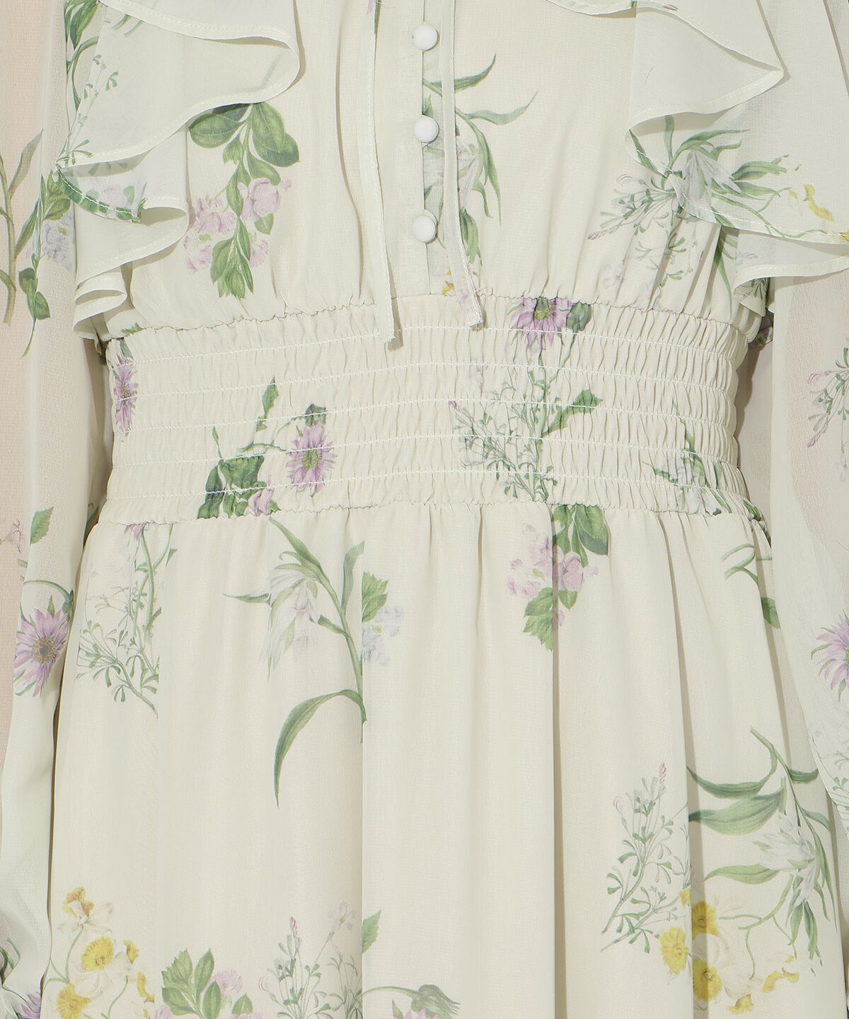 アンドクチュール「フリルケープフラワープリントワンピース」|ワンピース|