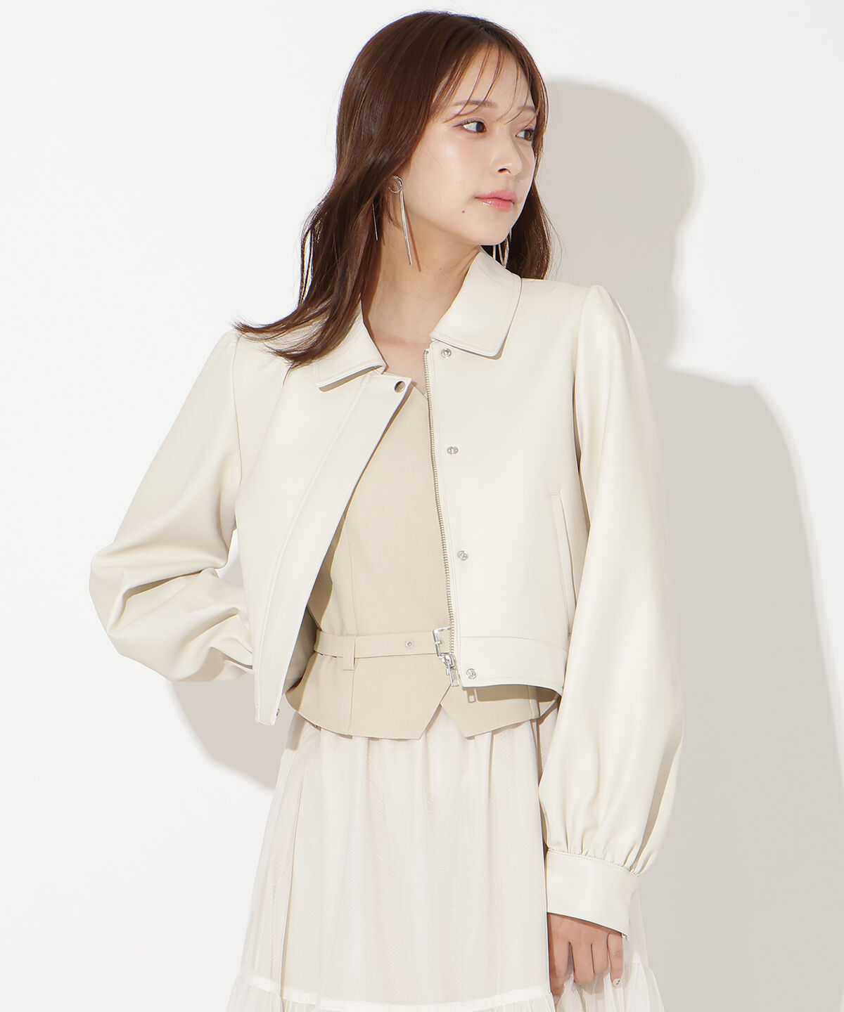 アンドクチュール「フェイクレザーブルゾン」|ブルゾン・スタジャン|