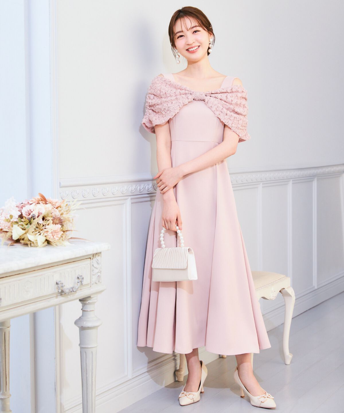 WILLSELECTION「リボンオフショルドレス」|ドレス|