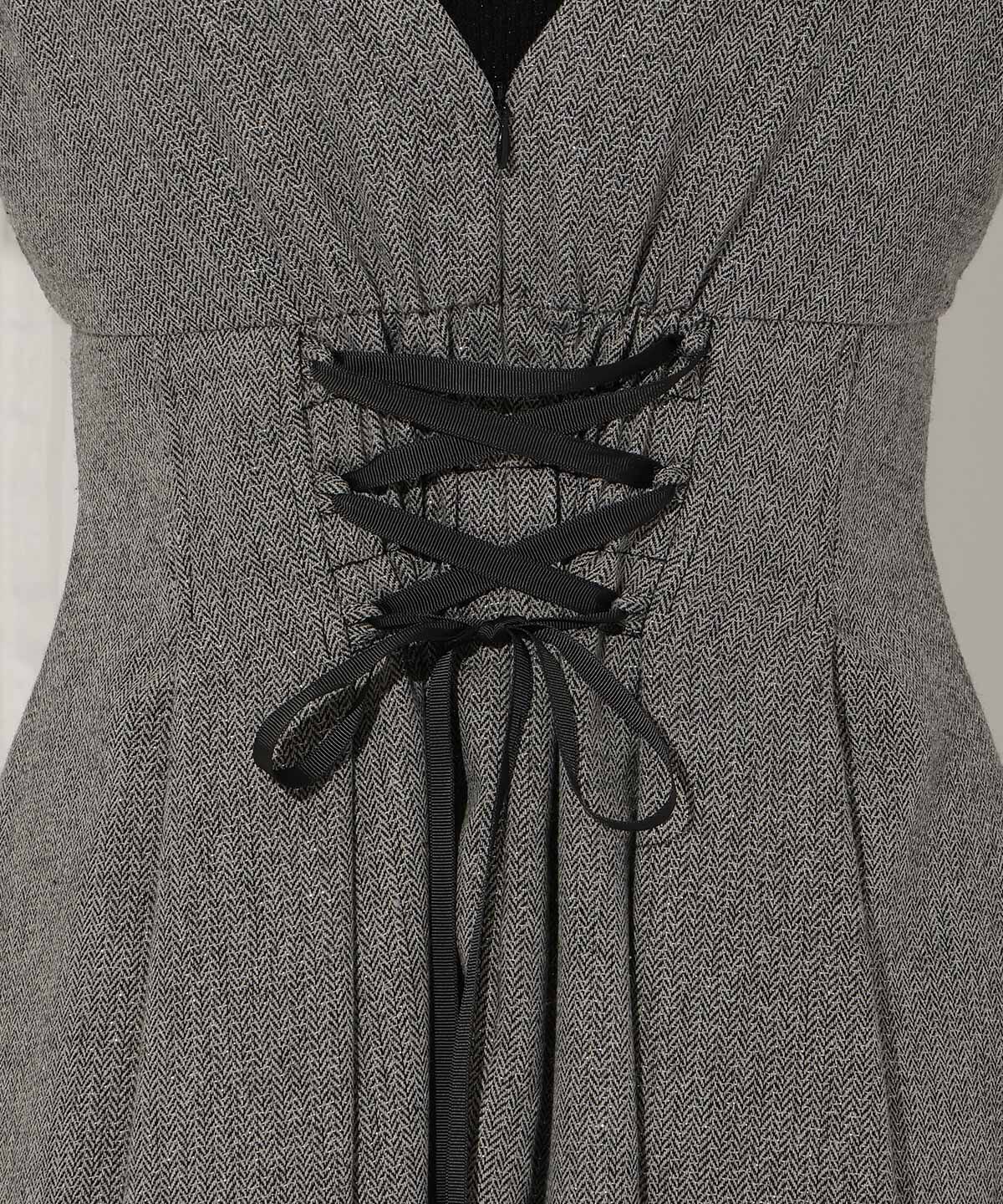 WILLSELECTION「タックウエストキーネックフレアジャンスカ」|ジャンパースカート|