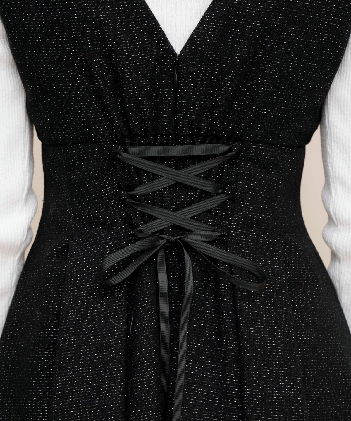 WILLSELECTION「タックウエストキーネックフレアジャンスカ」|ジャンパースカート|