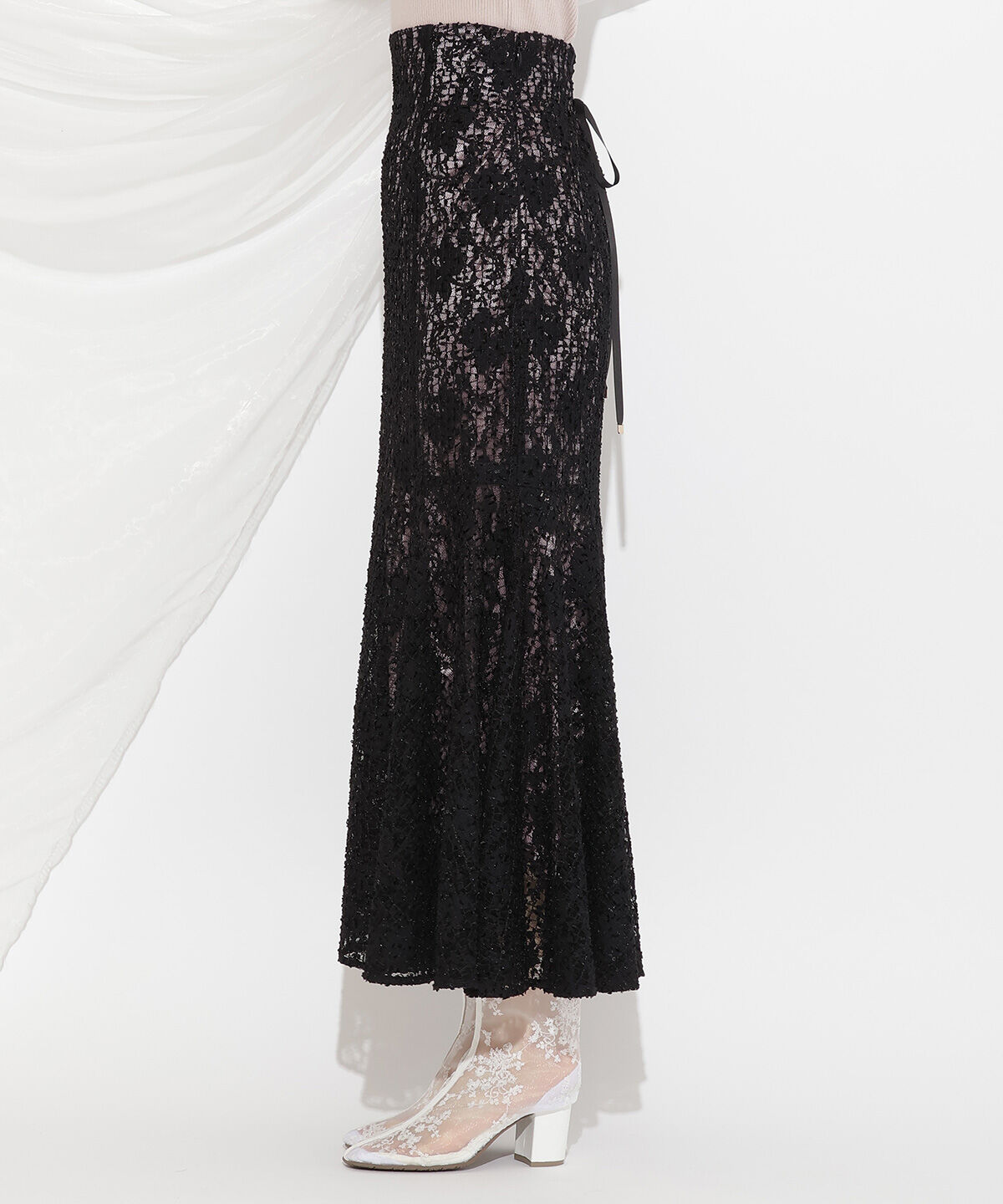WILLSELECTION「スパンコールレースマーメイドスカート」|フレア|