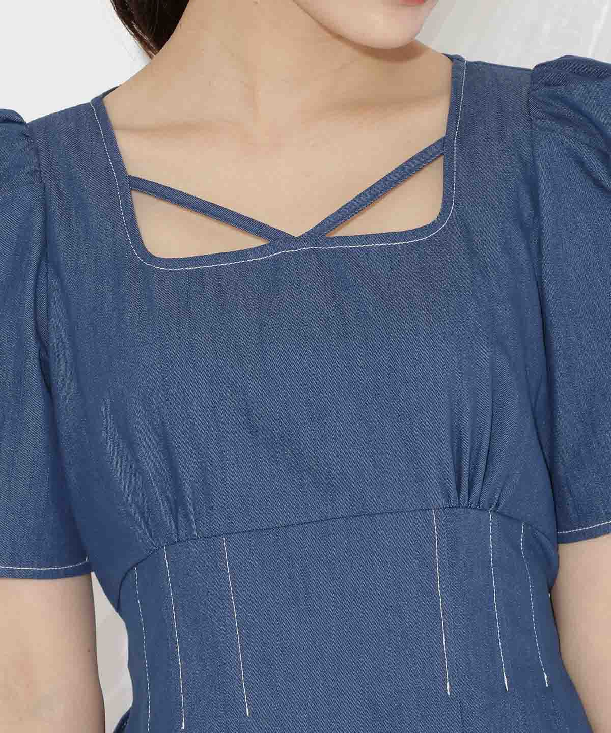 WILLSELECTION「バックリボンデニムワンピース」|ワンピース|